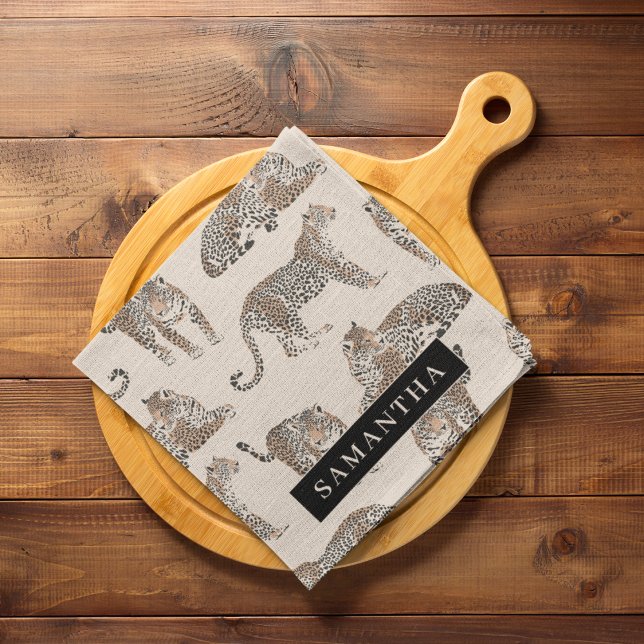 Jungle Leopard Wild Animal Pattern   Tea Towel (Creator Uploaded)