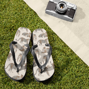 Jungle Leopard Wild Animal Pattern Thongs