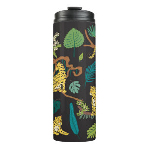 Jungle Leopards: Vintage Wildlife Illustrations Thermal Tumbler
