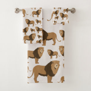 Jungle Lion Animal Pattern  Bath Towel Set