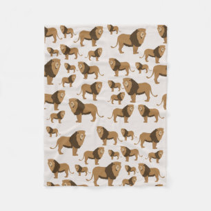 Jungle Lion Animal Pattern  Fleece Blanket