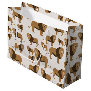 Jungle Lion Animal Pattern  Large Gift Bag