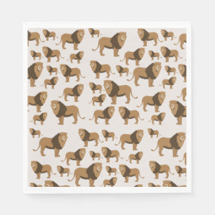 Jungle Lion Animal Pattern Napkin