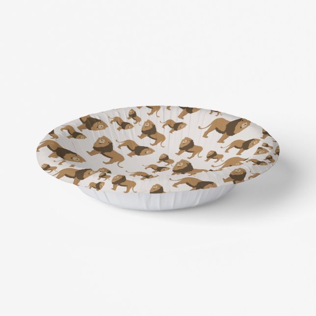 Jungle Lion Animal Pattern  Paper Plate (Angled)