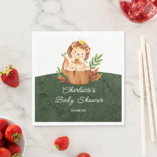 Jungle Lion Baby Shower Paper Napkins
