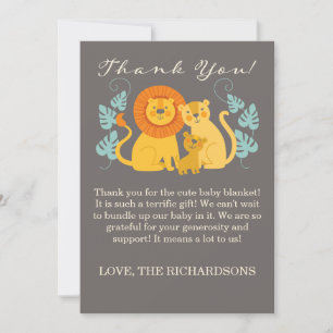 Jungle Lion Baby Shower Thank You Card