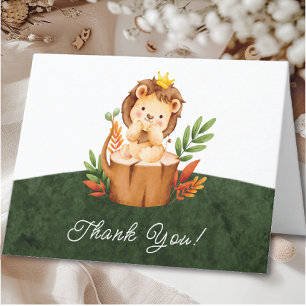 Jungle Lion Baby Shower Thank You Card