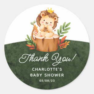 Jungle Lion Favour Classic Round Sticker