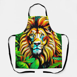 Jungle Lion Pop Art Design Apron