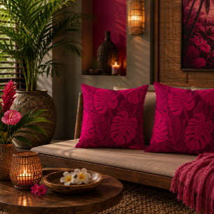 Jungle luxe - monstera and palm cushion