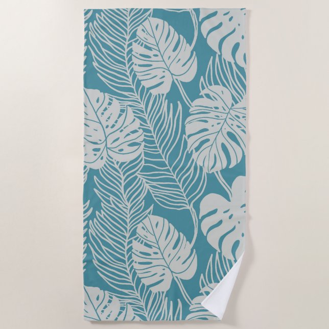 Jungle luxe - tropical pattern beach towel (Front)