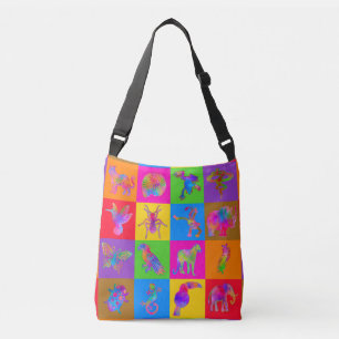 Jungle Madness 9 Inch Blocks Cheater Quilt Crossbody Bag