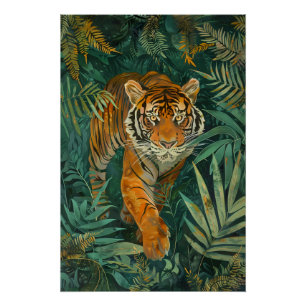 Jungle Majesty: Tiger in Tropical Paradise Poster