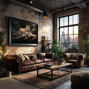 Jungle Monarch: Tiger Portrait Poster