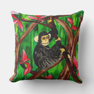 Jungle Monkey Outdoor Pillow