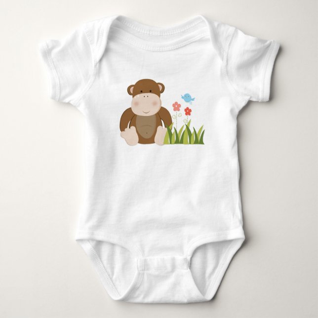 Jungle Monkey Toddler and Baby Romper Baby Bodysuit (Front)