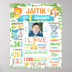 Jungle Monkey Zoo First Birthday chalkboard sign