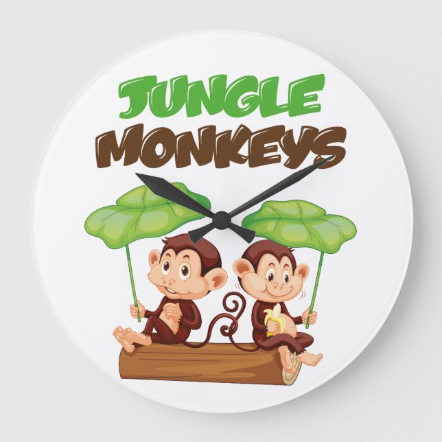JUNGLE MONKEYS LARGE CLOCK (Front)