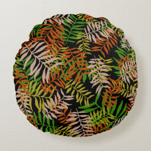 JUNGLE NATURE LEAVES ROUND CUSHION