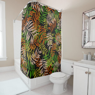 JUNGLE NATURE LEAVES  SHOWER CURTAIN