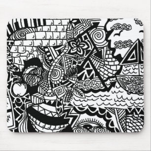 Jungle Ocean Doodle Mousepad
