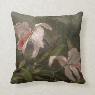 Jungle Orchids and Hummingbirds Cushion