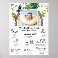 Jungle Over The Rainbow 1st Year Milestone Poster