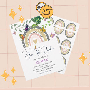 Jungle Over The Rainbow Baby Shower Invitation