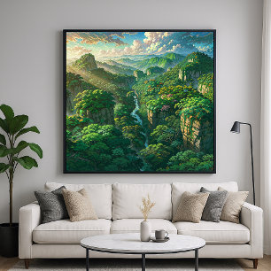 Jungle Overview - Scenic Illustration Art Style Poster