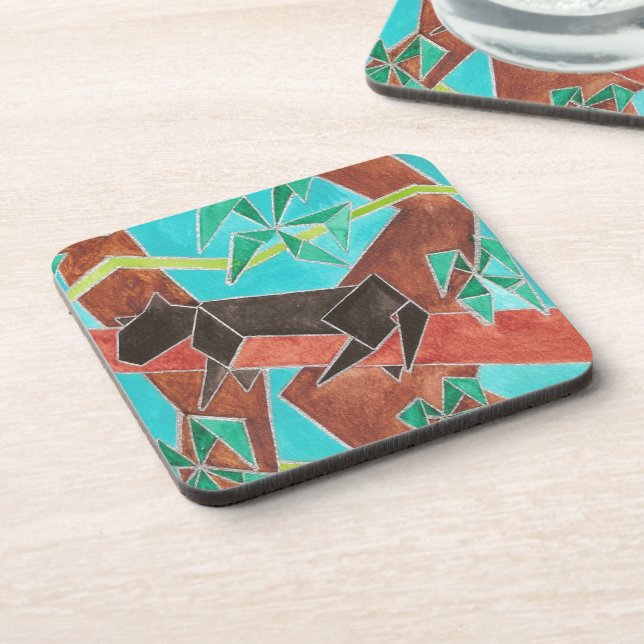 Jungle Panther Original Abstract Art Coaster (Left Side)