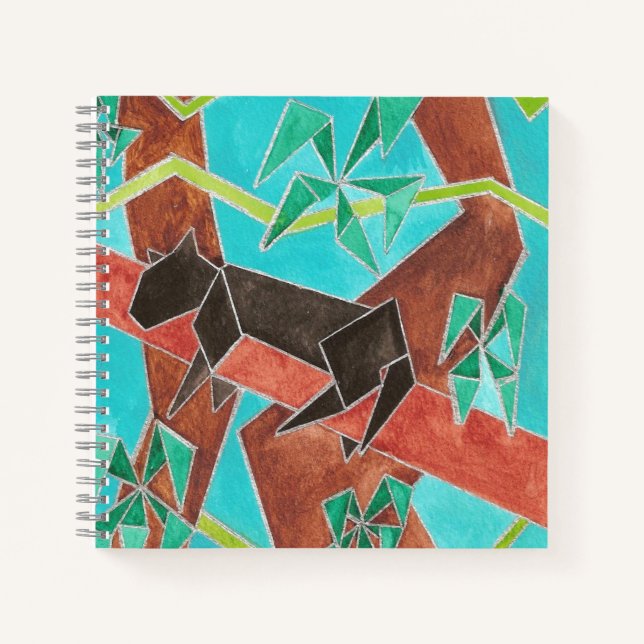 Jungle Panther Original Abstract Art Notebook (Front)