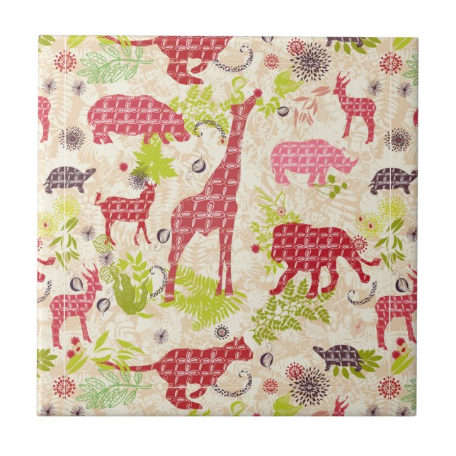 Jungle paradise ceramic tile (Front)