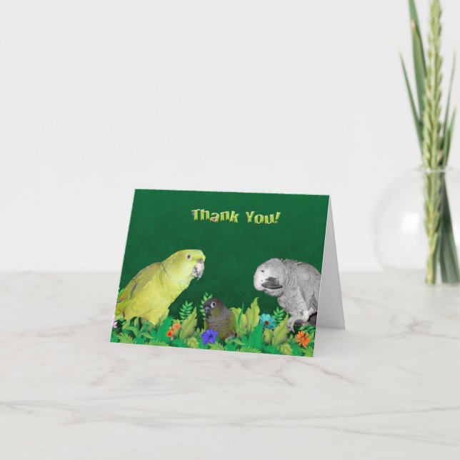 Jungle Parrot thank you note cards (Front)