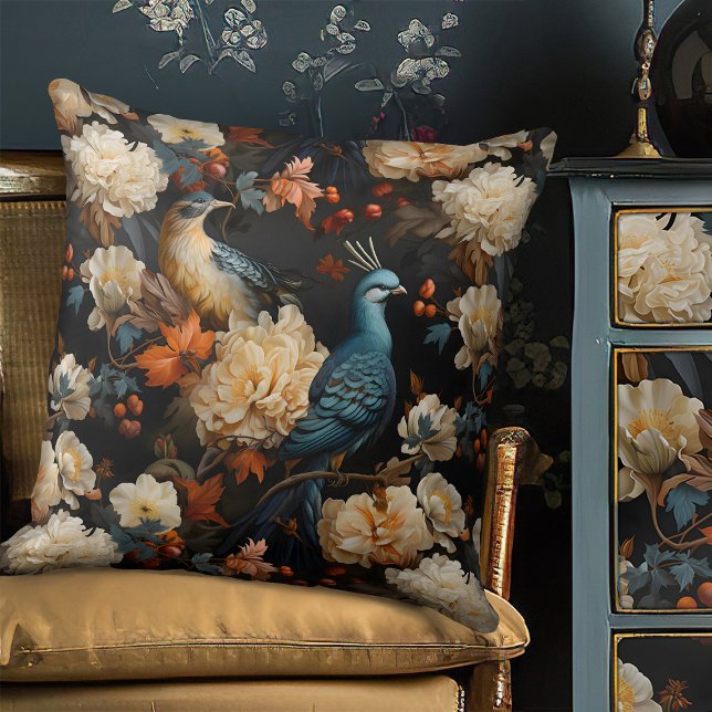 Jungle Parrots Elegant Vintage Victorian Boho Cushion (Creator Uploaded)