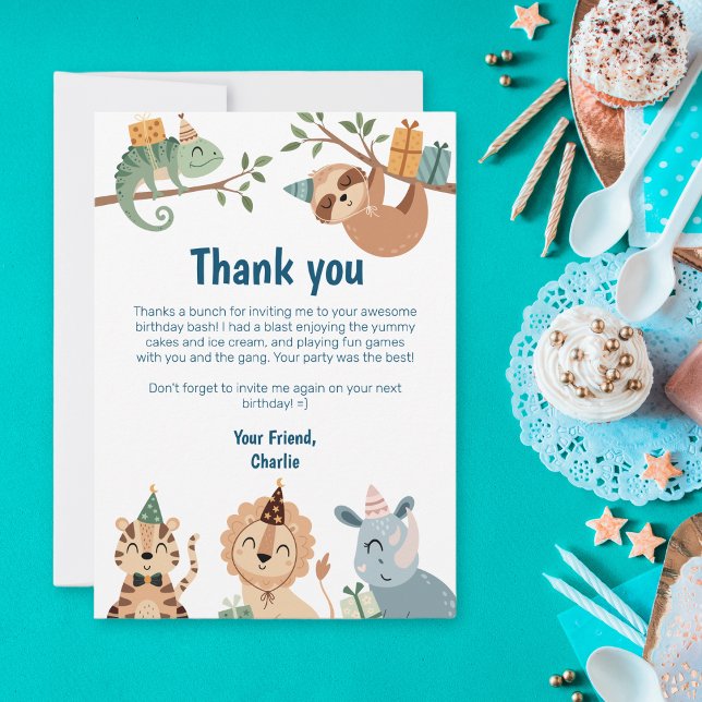 Jungle Party animal, Thank you for party invites (Creator Uploaded)