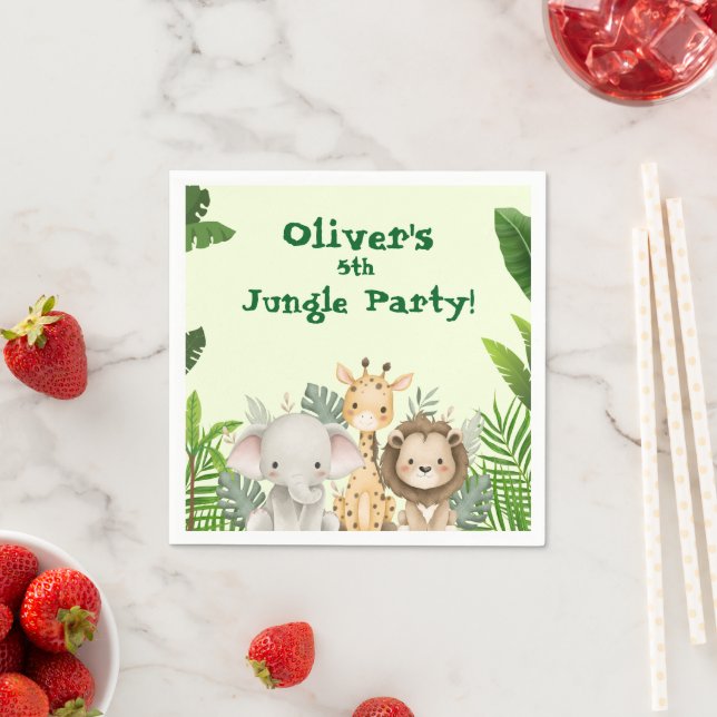 Jungle Party Custom Paper Napkins (Insitu)