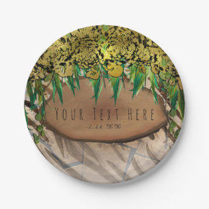 JUNGLE PARTY Gold Glam Animal Print Birthday Paper Plate