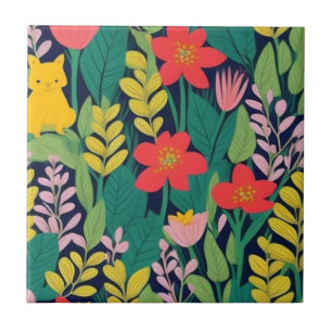 Jungle pattern ceramic tile