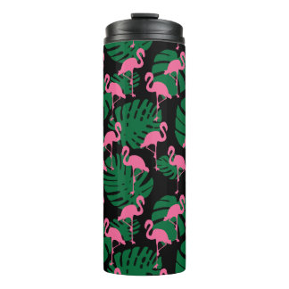 Jungle Pattern Flamingos Thermal Tumbler