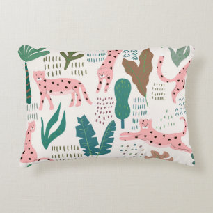 Jungle pattern, leopard print, vintage. decorative cushion