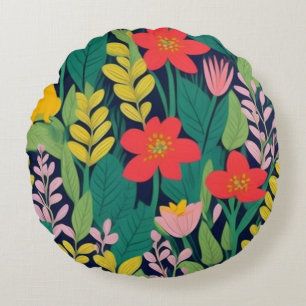 Jungle pattern round cushion