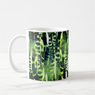 Jungle plant leaves pattern coffee mug