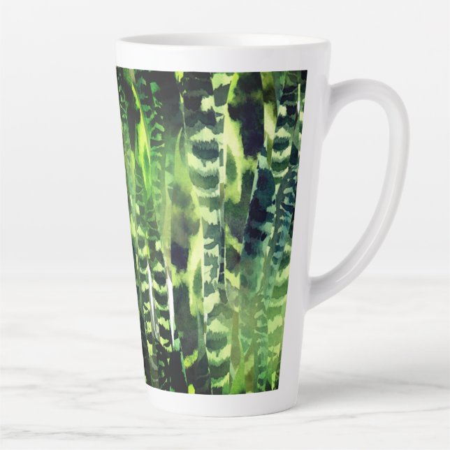 Jungle plant leaves pattern latte mug (Right)