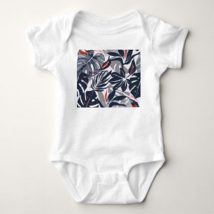 Jungle Plants: Floral Organic Seamless Baby Bodysuit