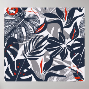 Jungle Plants: Floral Organic Seamless Poster
