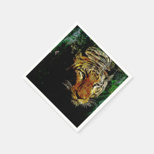 jungle predator wildlife safari animal wild tiger napkin