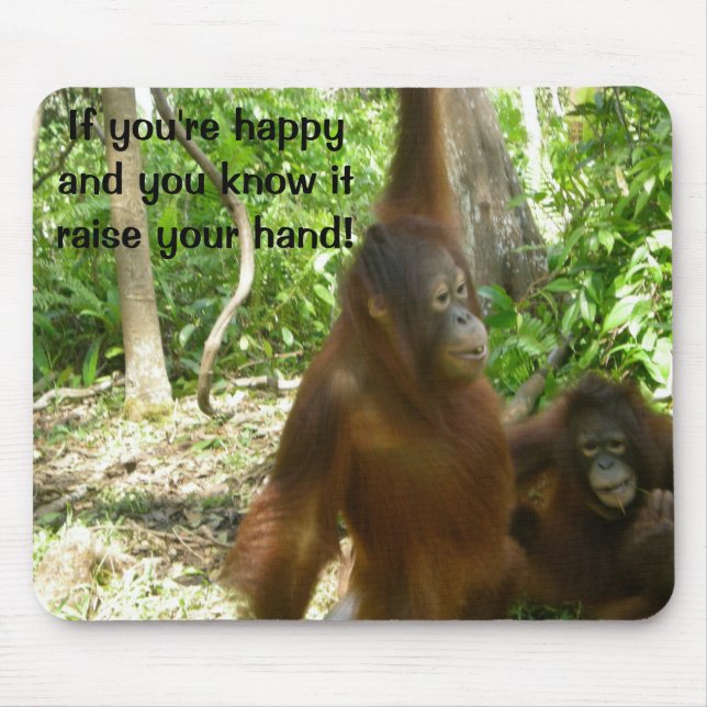 Jungle Primate Animal Happy Nursery Rhyme Mouse Pad (Front)