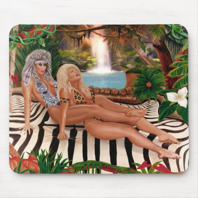 JUNGLE QUEENS CATFIGHT MOUSE PAD (Front)