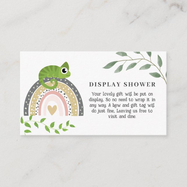 Jungle, Rainbow And Chameleon Baby Display Shower Enclosure Card (Front)