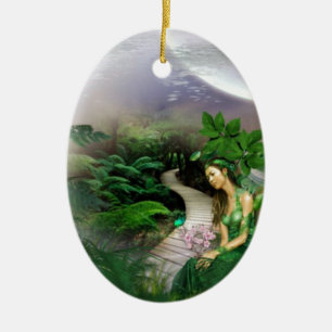 Jungle Reflection Ceramic Ornament